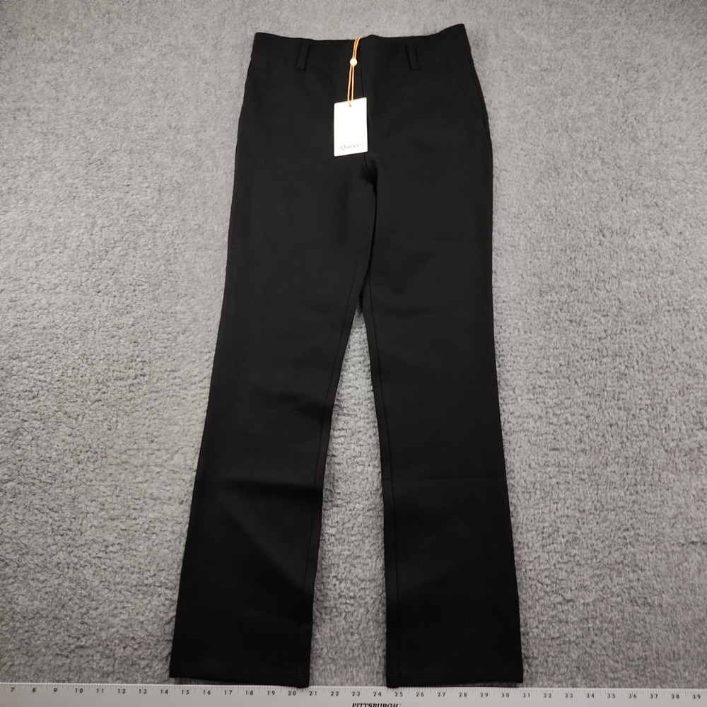 Quince Ultra-Stretch Ponte Straight Leg Pants Black Petite XS Petite NWT